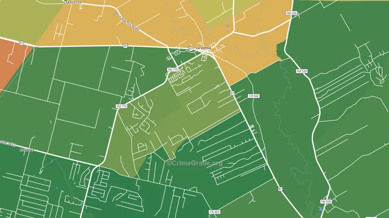 La Vernia, TX Map of Drug-Related Crime Rates