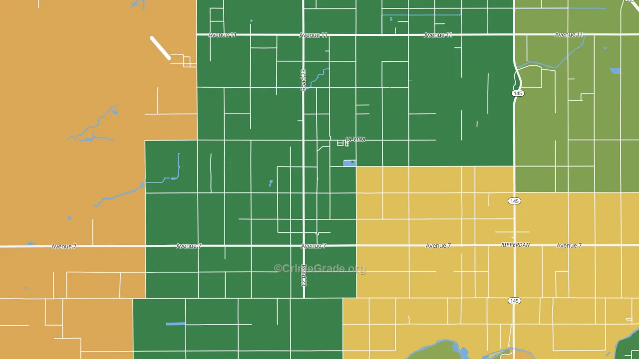 La Vina, CA Map of Drug-Related Crime Rates