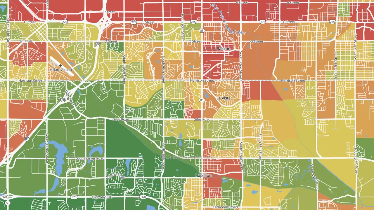 La Vista, NE Map of Drug-Related Crime Rates