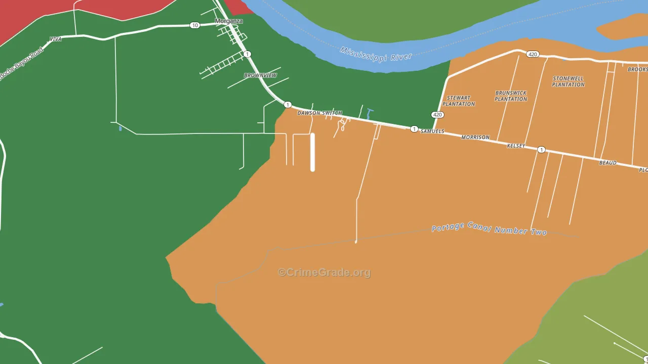 Labarre, LA Map of Drug-Related Crime Rates