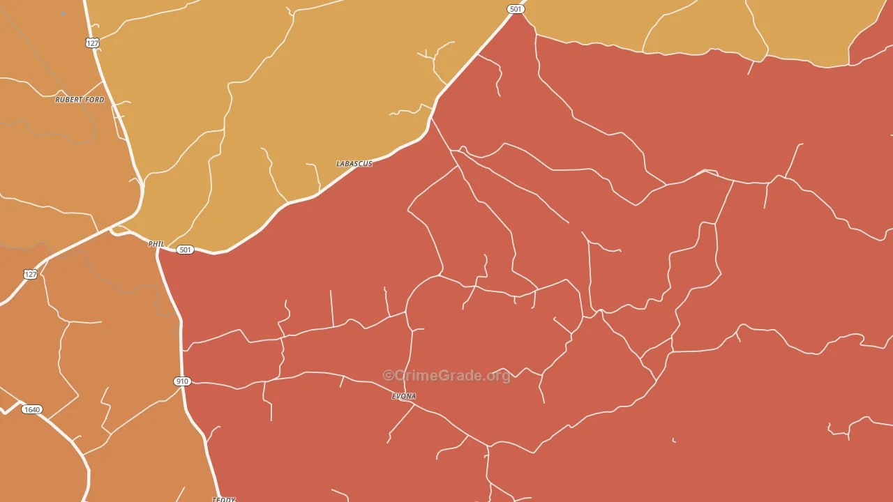 Labascus, KY Map of Drug-Related Crime Rates