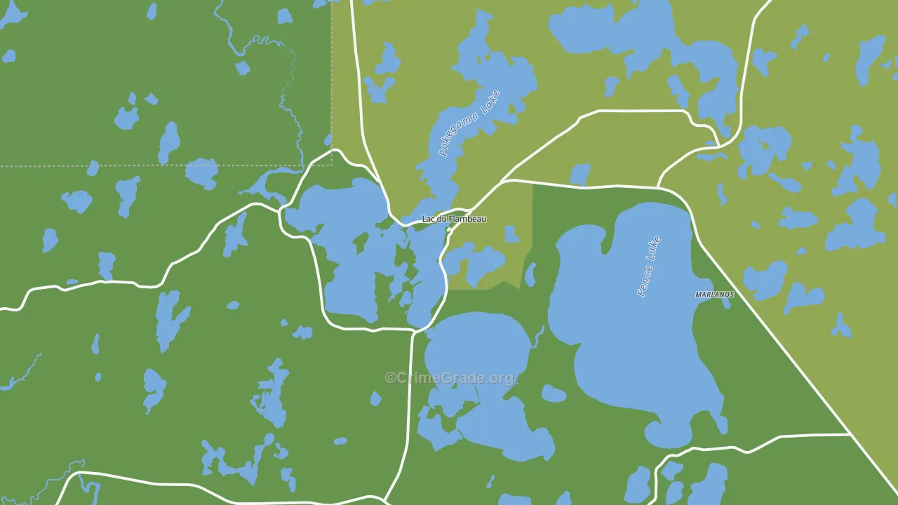 Lac Du Flambeau, WI Map of Drug-Related Crime Rates