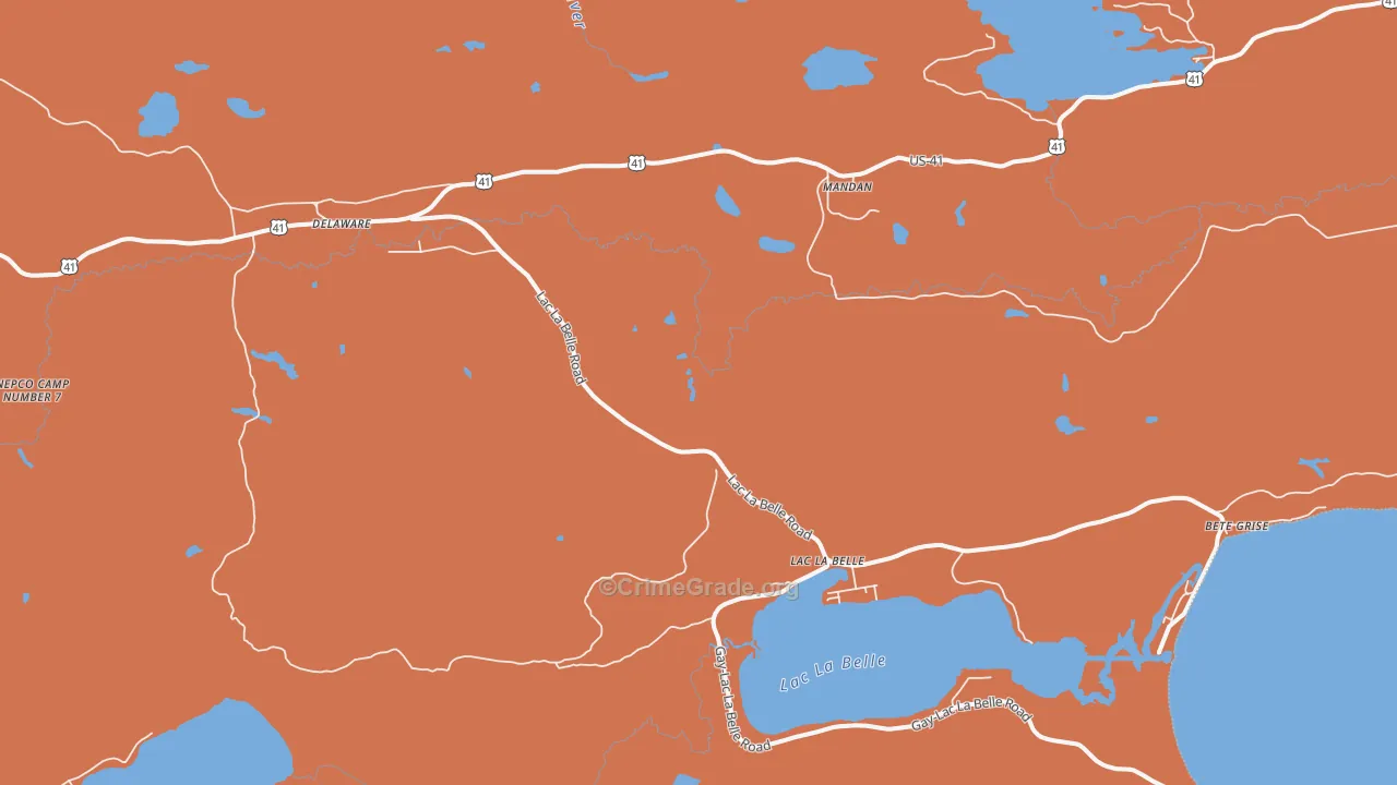 Lac La Belle, MI Map of Drug-Related Crime Rates