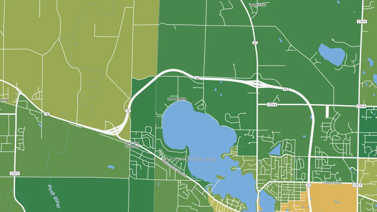 Lac La Belle, WI Map of Drug-Related Crime Rates