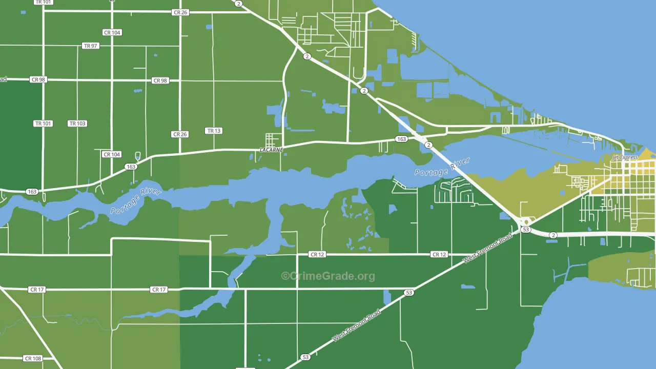 Lacarne, OH Map of Drug-Related Crime Rates
