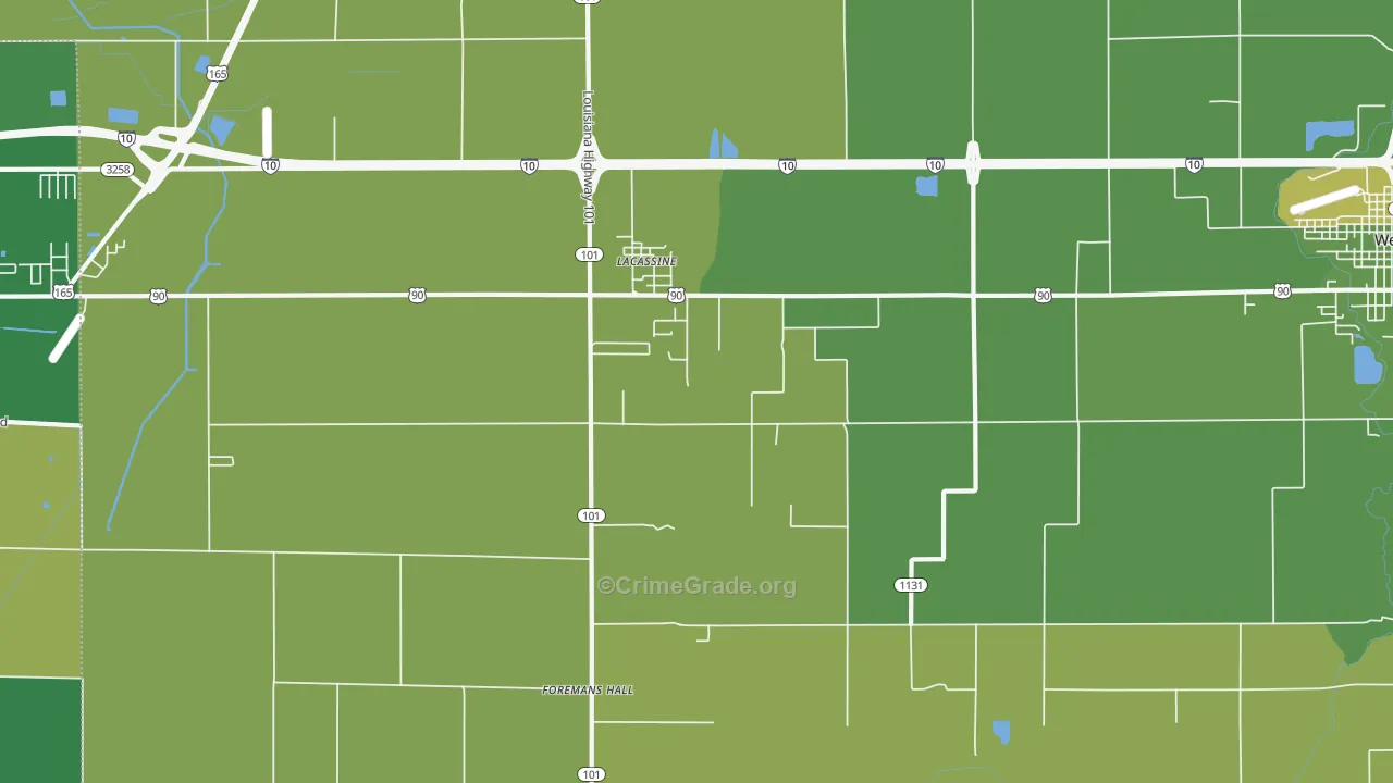 Lacassine, LA Map of Drug-Related Crime Rates