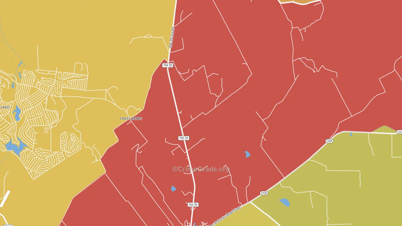 Laceola, TX Map of Drug-Related Crime Rates