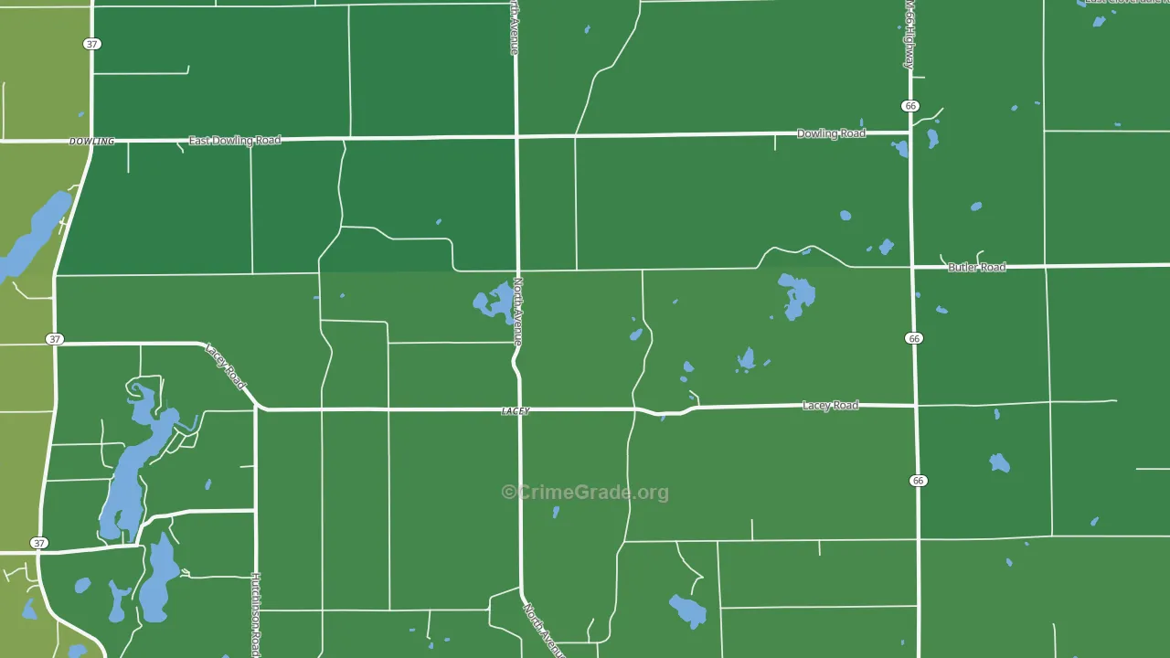 Lacey, MI Map of Drug-Related Crime Rates