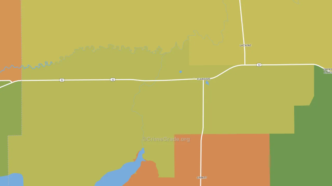 Lachine, MI Map of Drug-Related Crime Rates