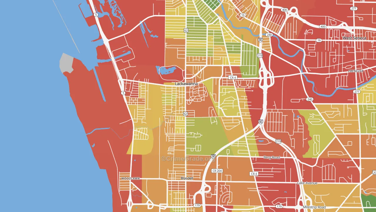 Lackawanna, NY Map of Drug-Related Crime Rates