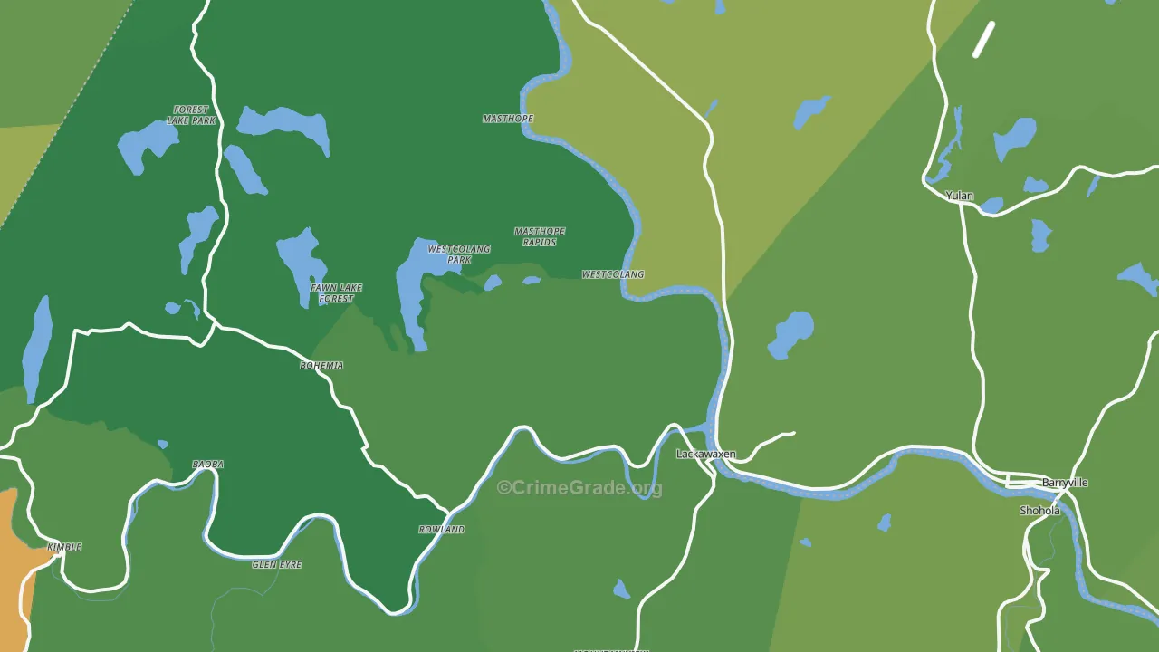 Lackawaxen, PA Map of Drug-Related Crime Rates