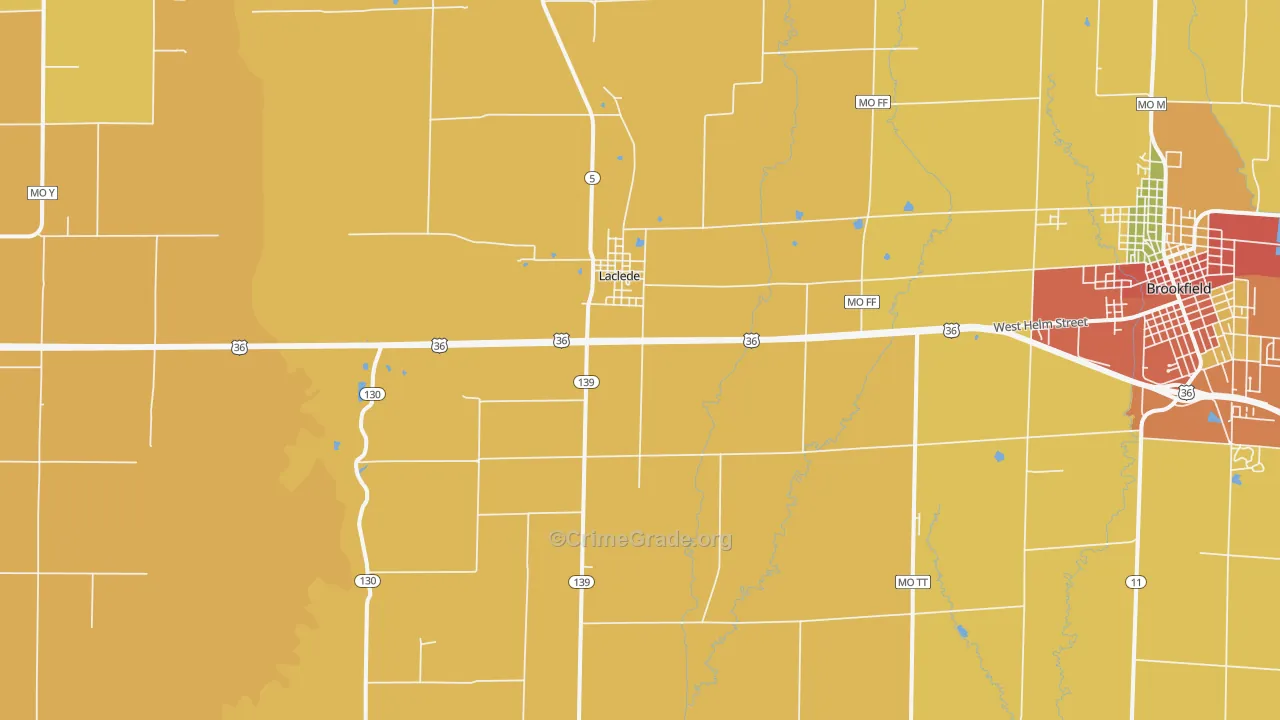 Laclede, MO Map of Drug-Related Crime Rates