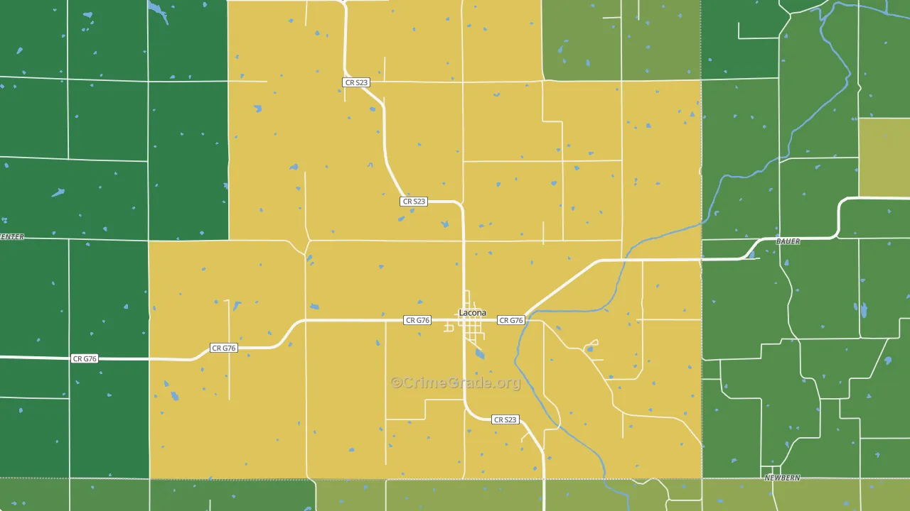 Lacona, IA Map of Drug-Related Crime Rates