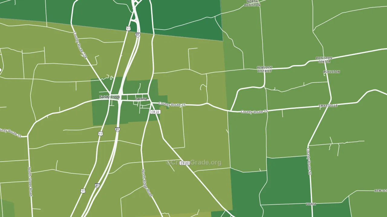 Lacona, NY Map of Drug-Related Crime Rates