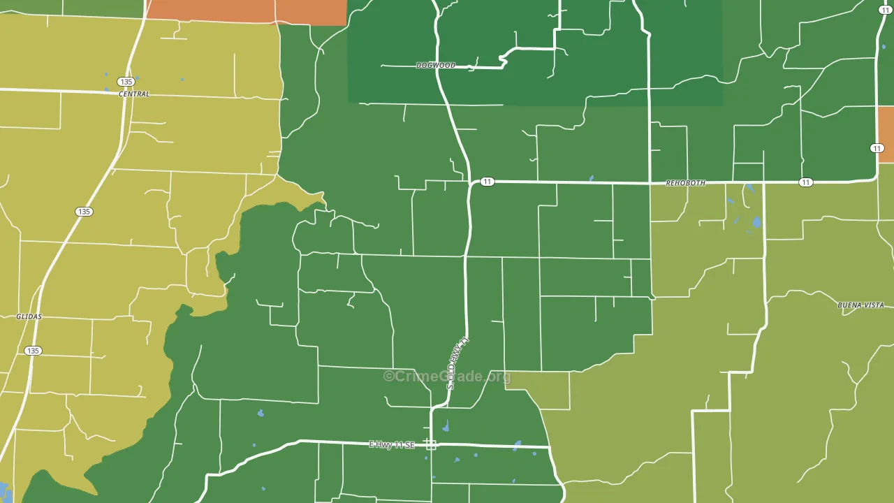 Laconia, IN Map of Drug-Related Crime Rates