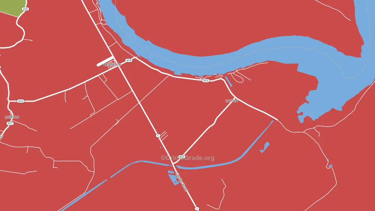 Lacour, LA Map of Drug-Related Crime Rates
