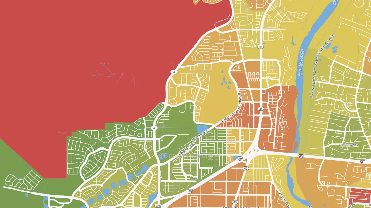 Ladera West, Albuquerque, NM Map of Drug-Related Crime Rates