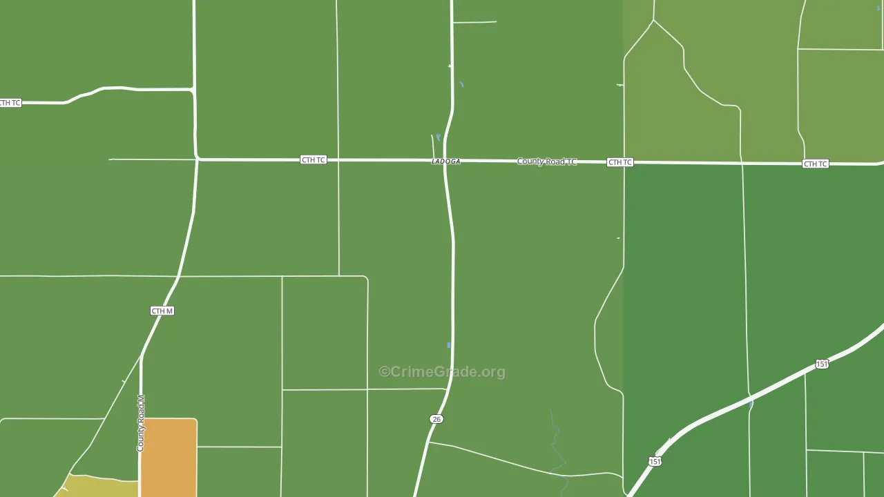 Ladoga, WI Map of Drug-Related Crime Rates