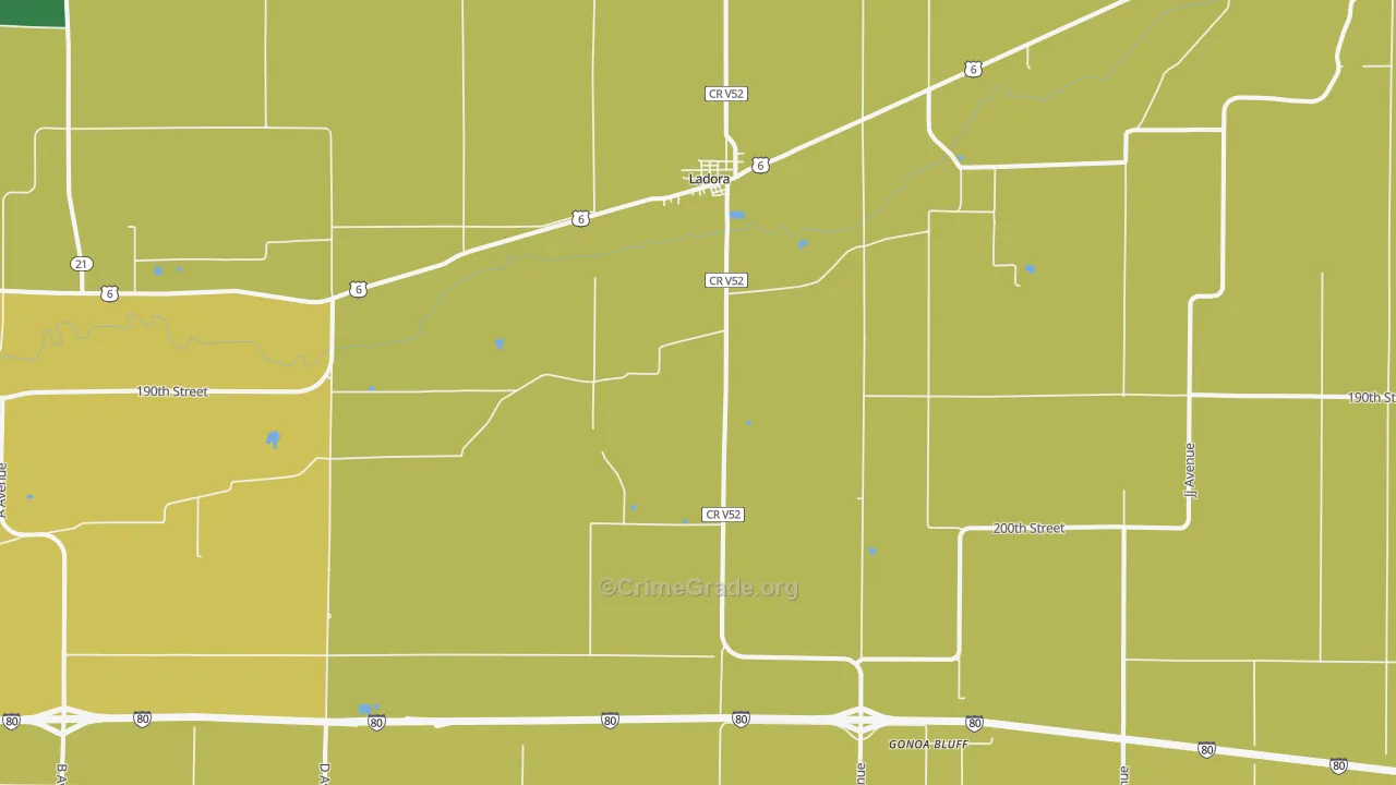Ladora, IA Map of Drug-Related Crime Rates