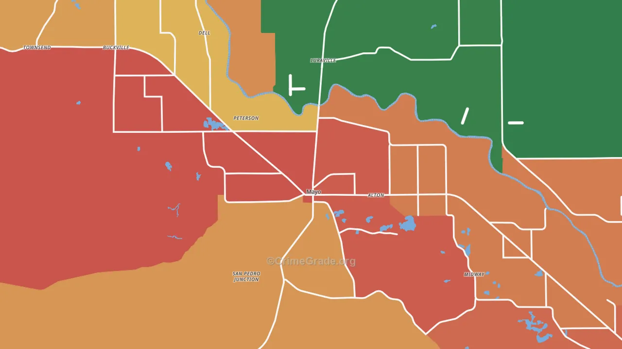 Lafayette County, FL Map of Drug-Related Crime Rates