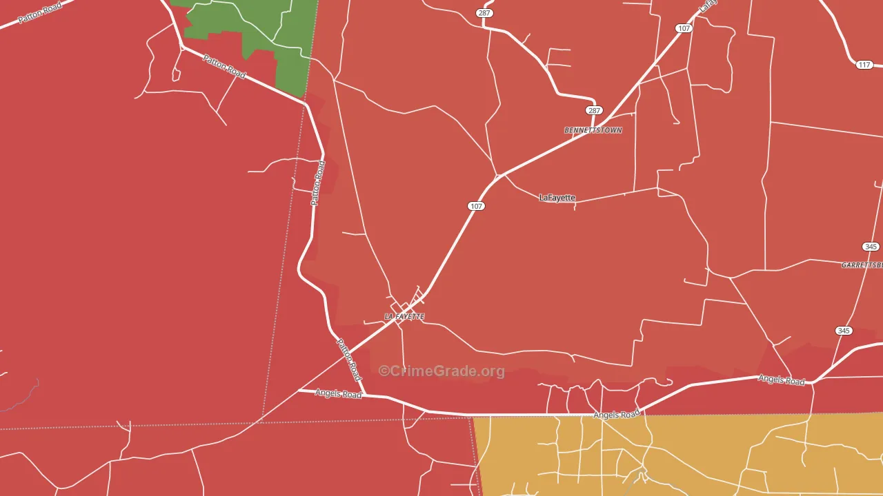 Lafayette, KY Map of Drug-Related Crime Rates