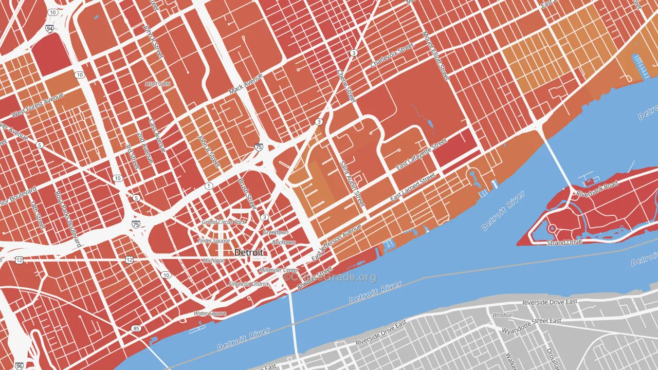 Lafayette Park, Detroit, MI Map of Drug-Related Crime Rates