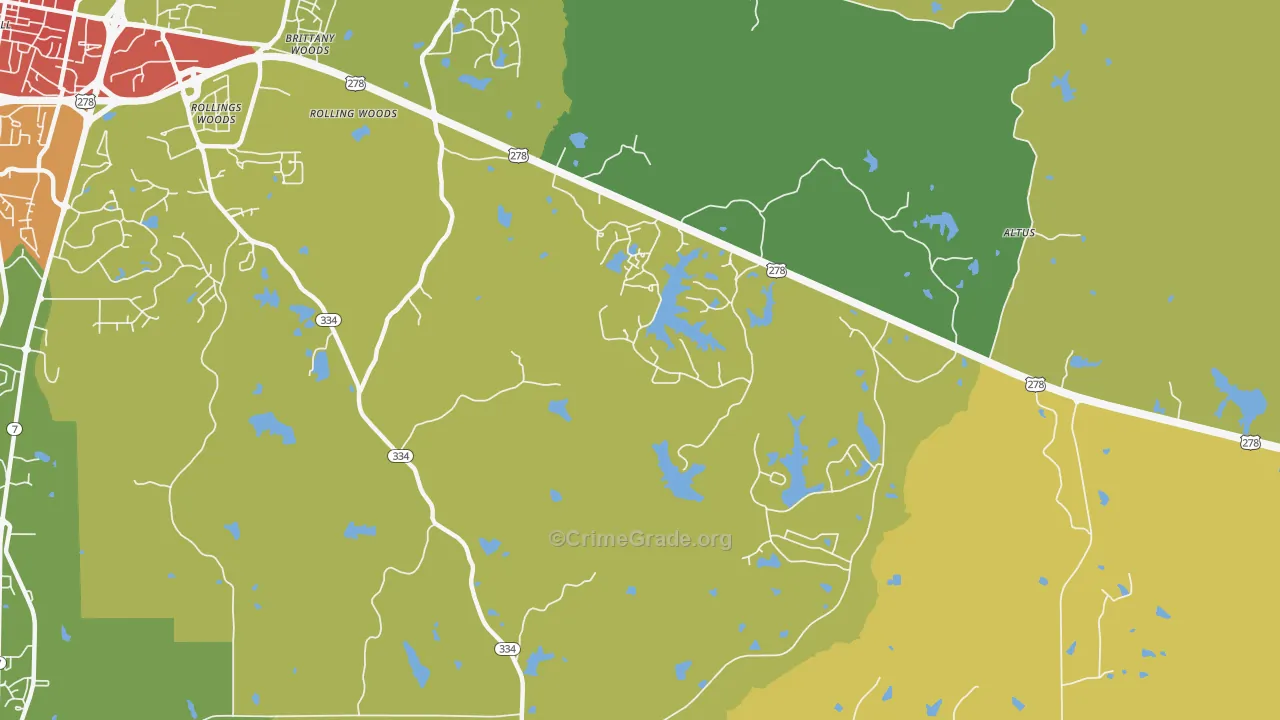 Lafayette Springs, MS Map of Drug-Related Crime Rates