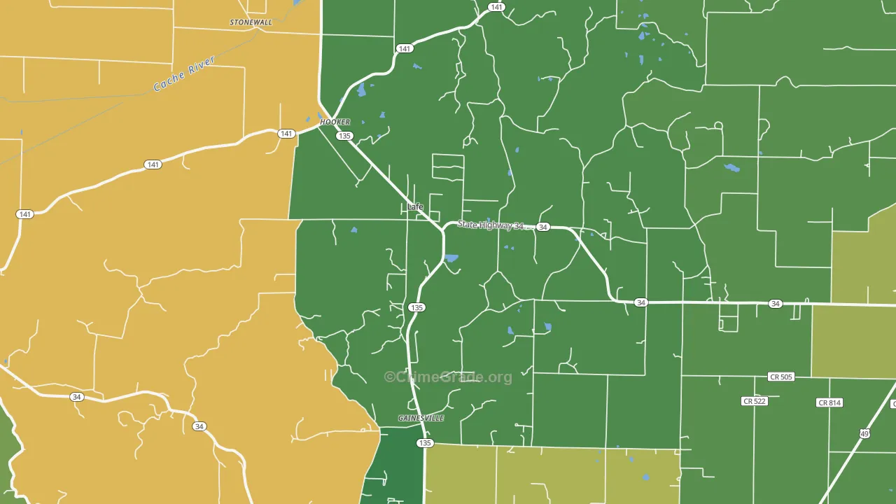Lafe, AR Map of Drug-Related Crime Rates