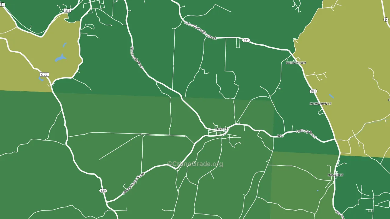 Lafferty, OH Map of Drug-Related Crime Rates