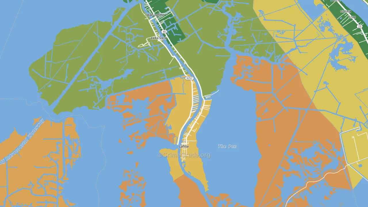 Lafitte, LA Map of Drug-Related Crime Rates
