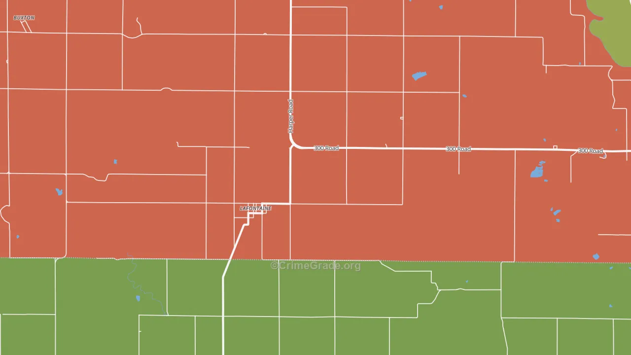 Lafontaine, KS Map of Drug-Related Crime Rates