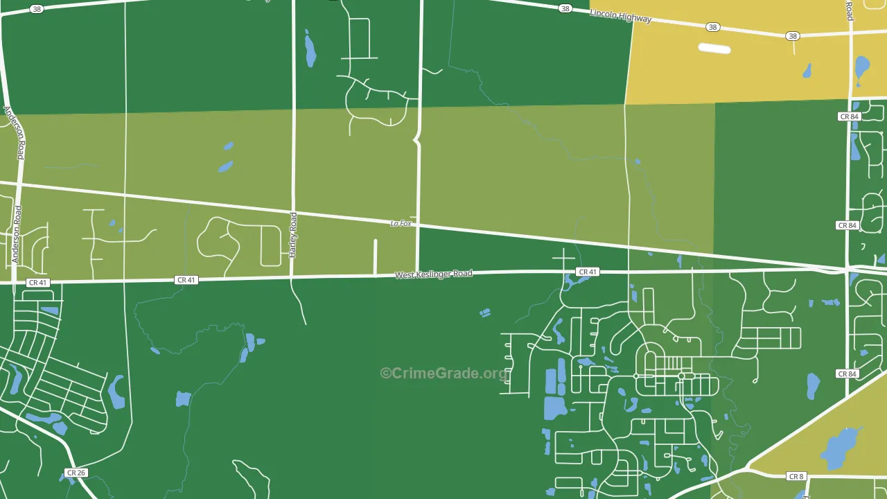 Lafox, IL Map of Drug-Related Crime Rates