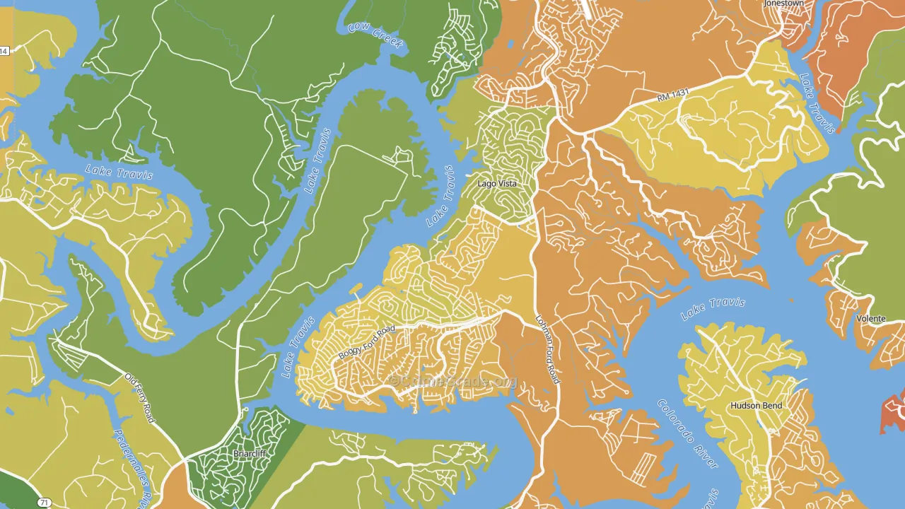 Lago Vista, TX Map of Drug-Related Crime Rates