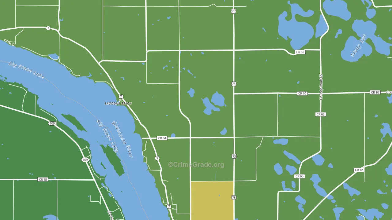 Lagoona Beach, MN Map of Drug-Related Crime Rates