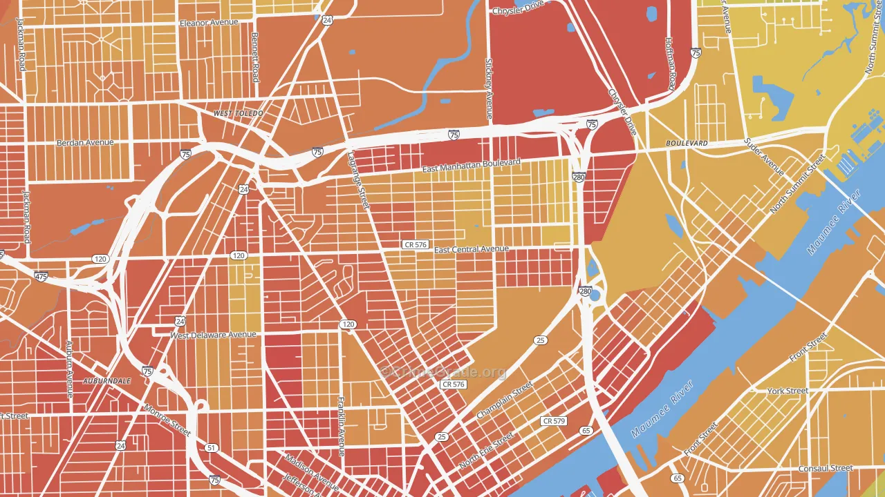LaGrange, Toledo, OH Map of Drug-Related Crime Rates