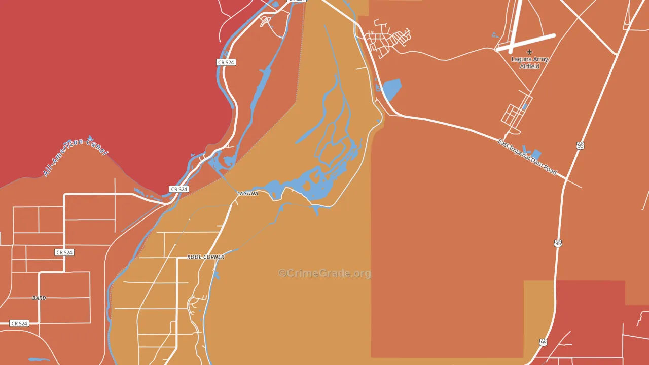 Laguna, AZ Map of Drug-Related Crime Rates