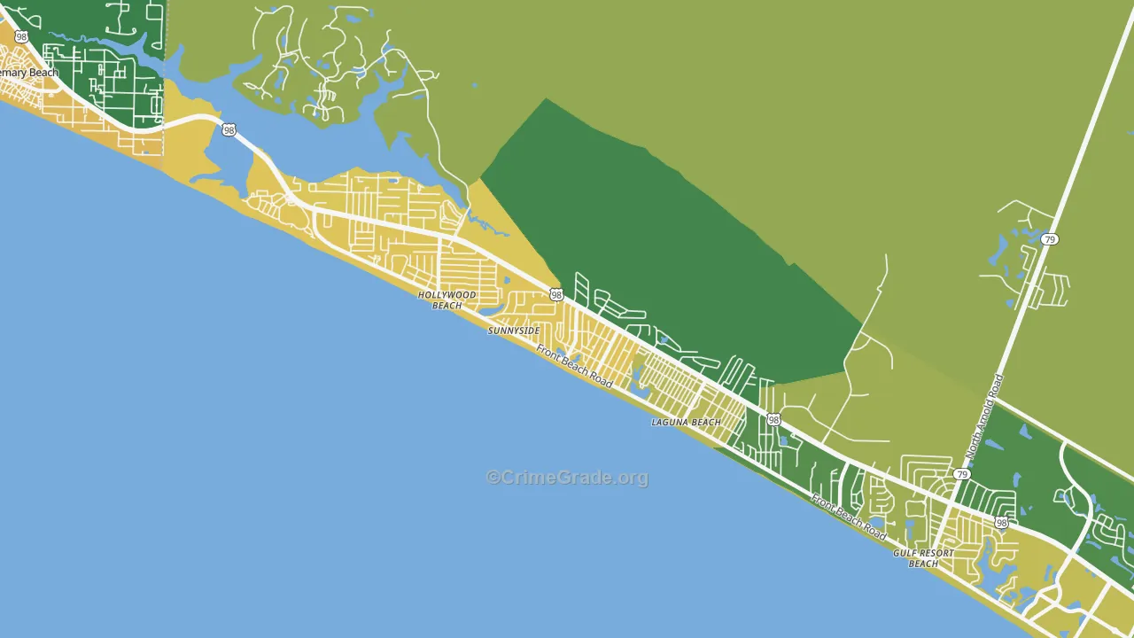 Laguna Beach, FL Map of Drug-Related Crime Rates