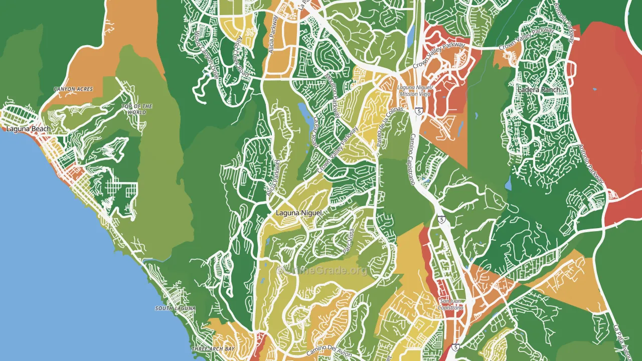 Laguna Niguel, CA Map of Drug-Related Crime Rates