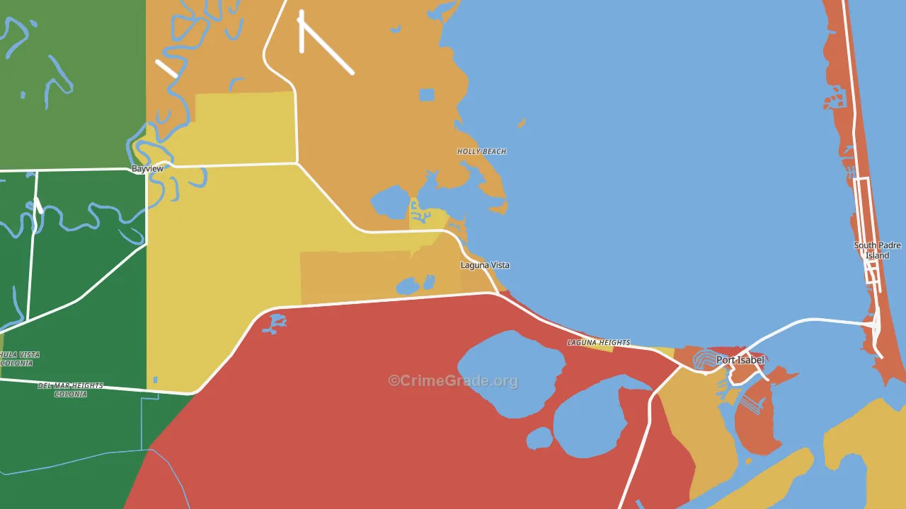 Laguna Vista, TX Map of Drug-Related Crime Rates