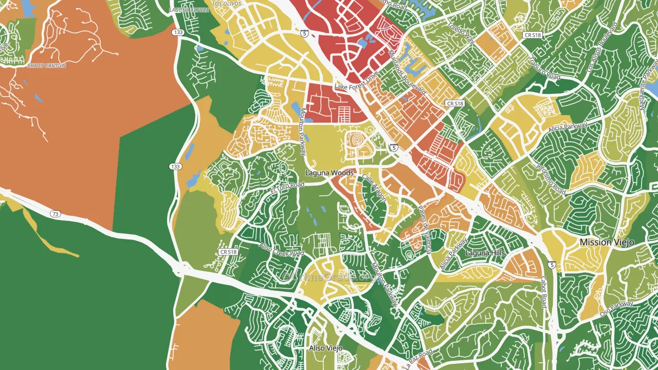 Laguna Woods, CA Map of Drug-Related Crime Rates