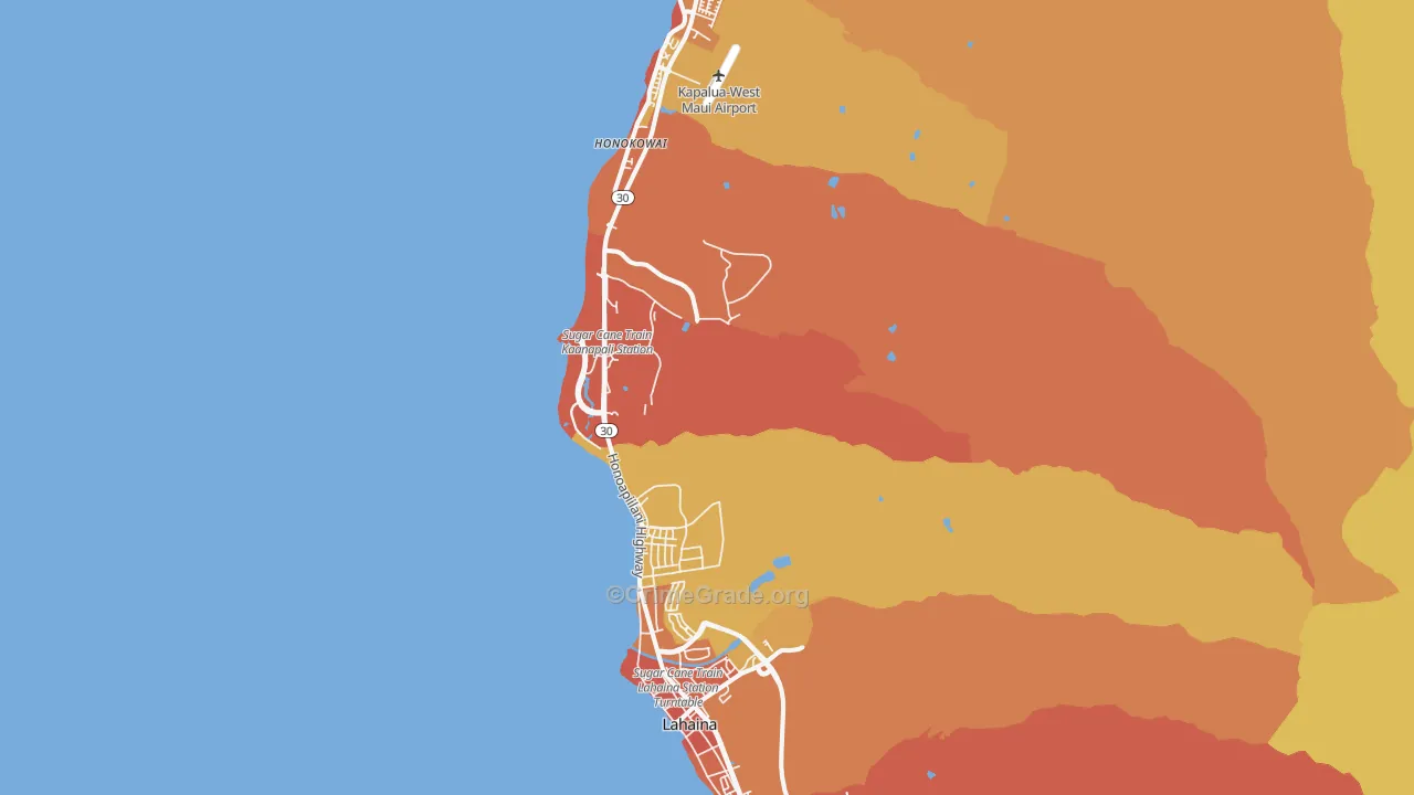 Lahaina, HI Map of Drug-Related Crime Rates