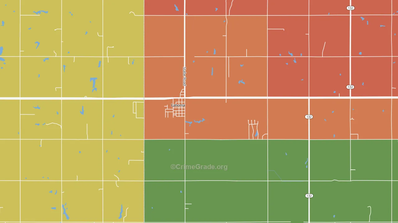 Lahoma, OK Map of Drug-Related Crime Rates