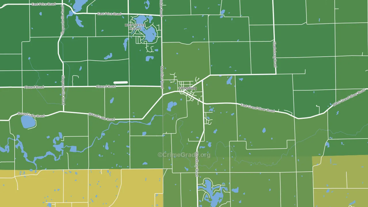 Laingsburg, MI Map of Drug-Related Crime Rates