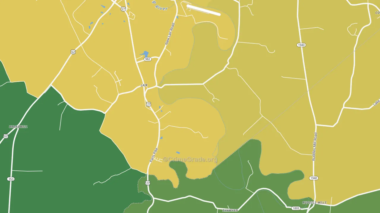 Lair, KY Map of Drug-Related Crime Rates