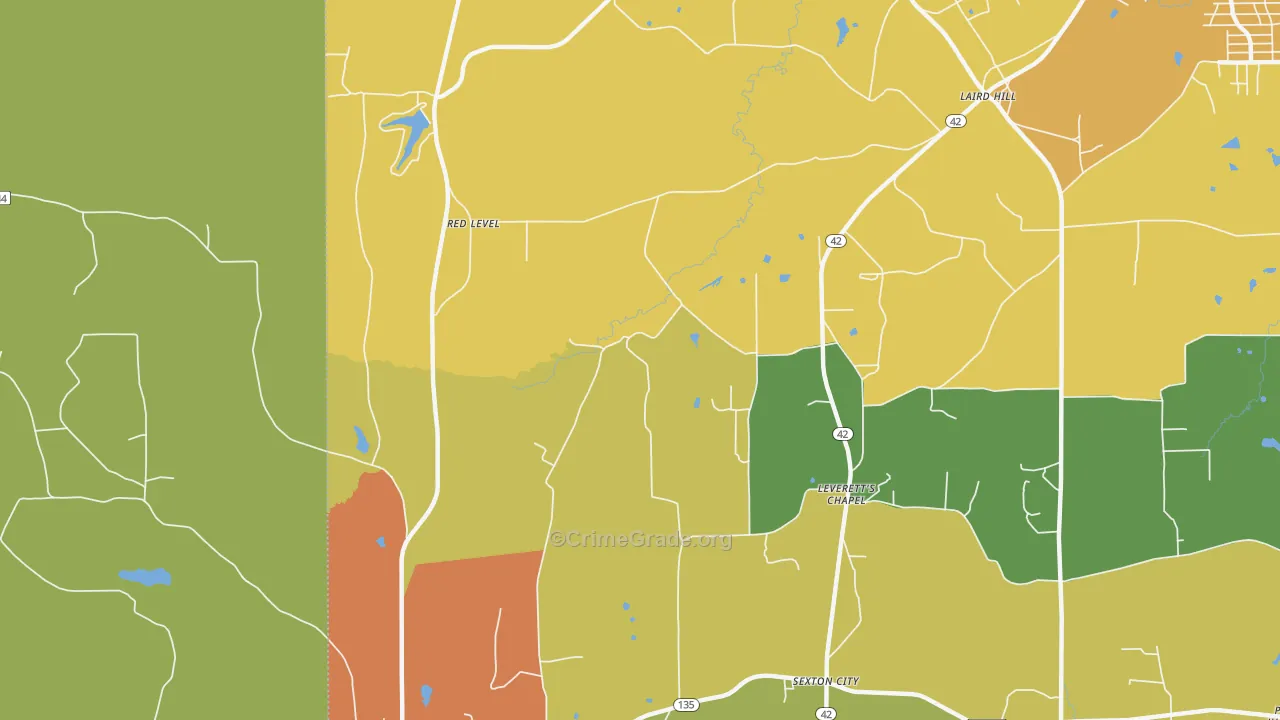 Laird Hill, TX Map of Drug-Related Crime Rates