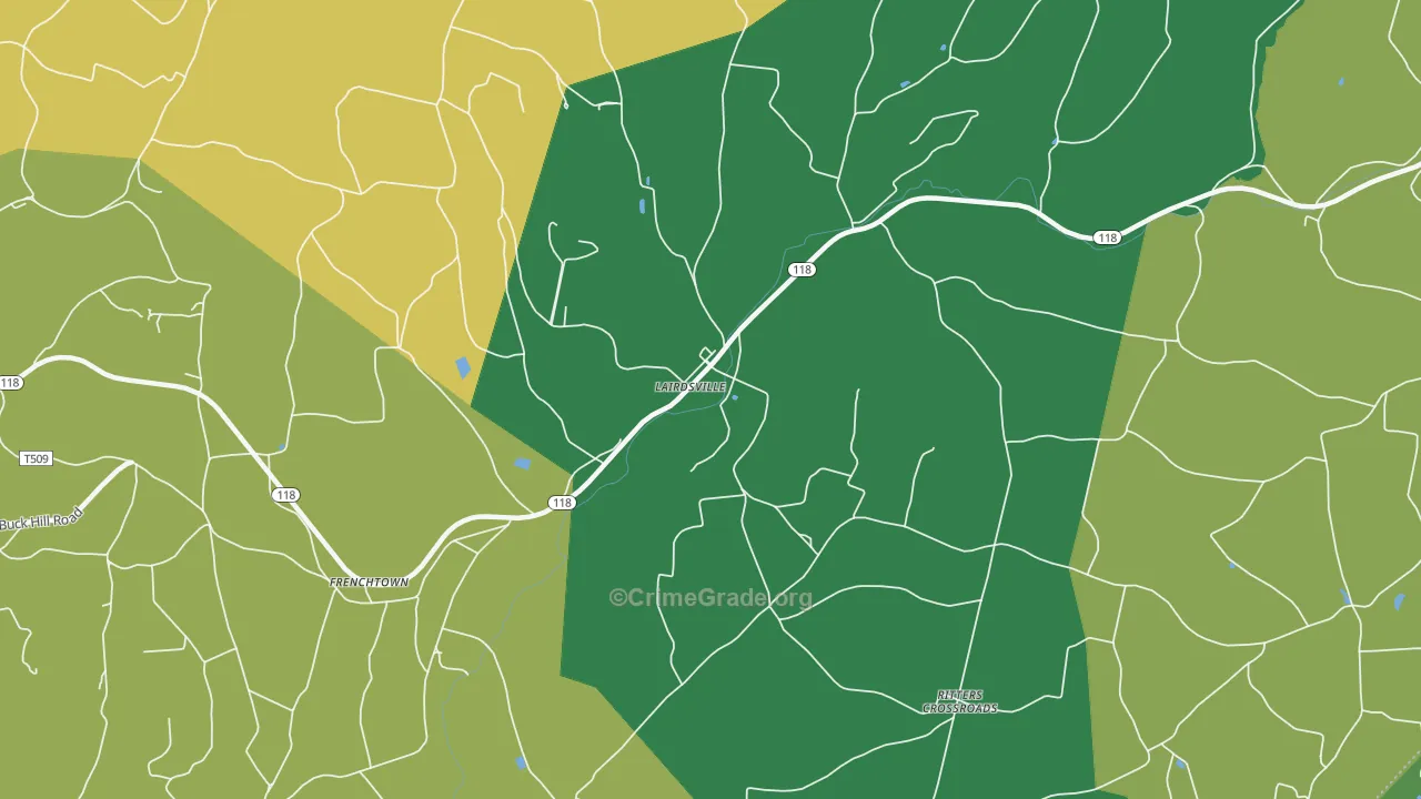 Lairdsville, PA Map of Drug-Related Crime Rates