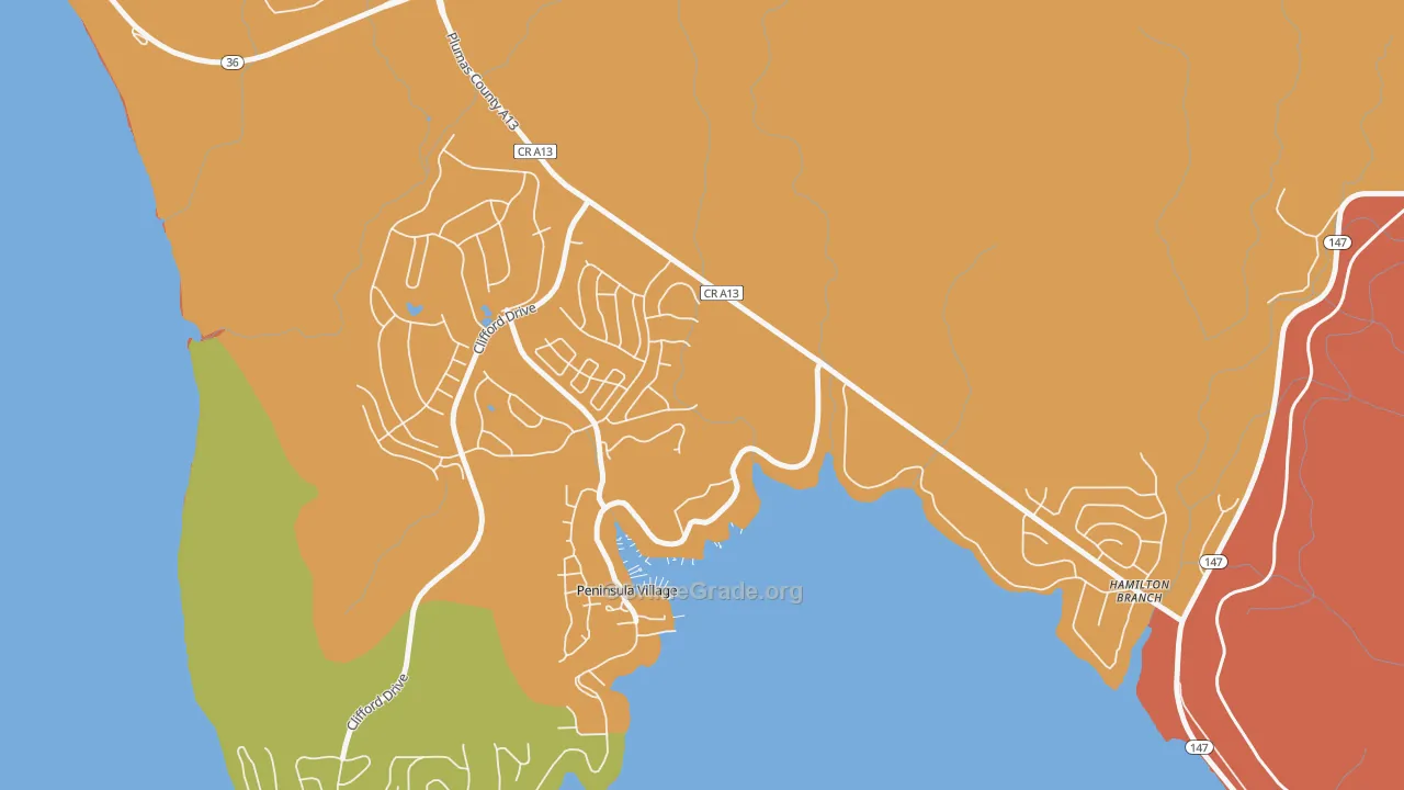 Lake Almanor, CA Map of Drug-Related Crime Rates