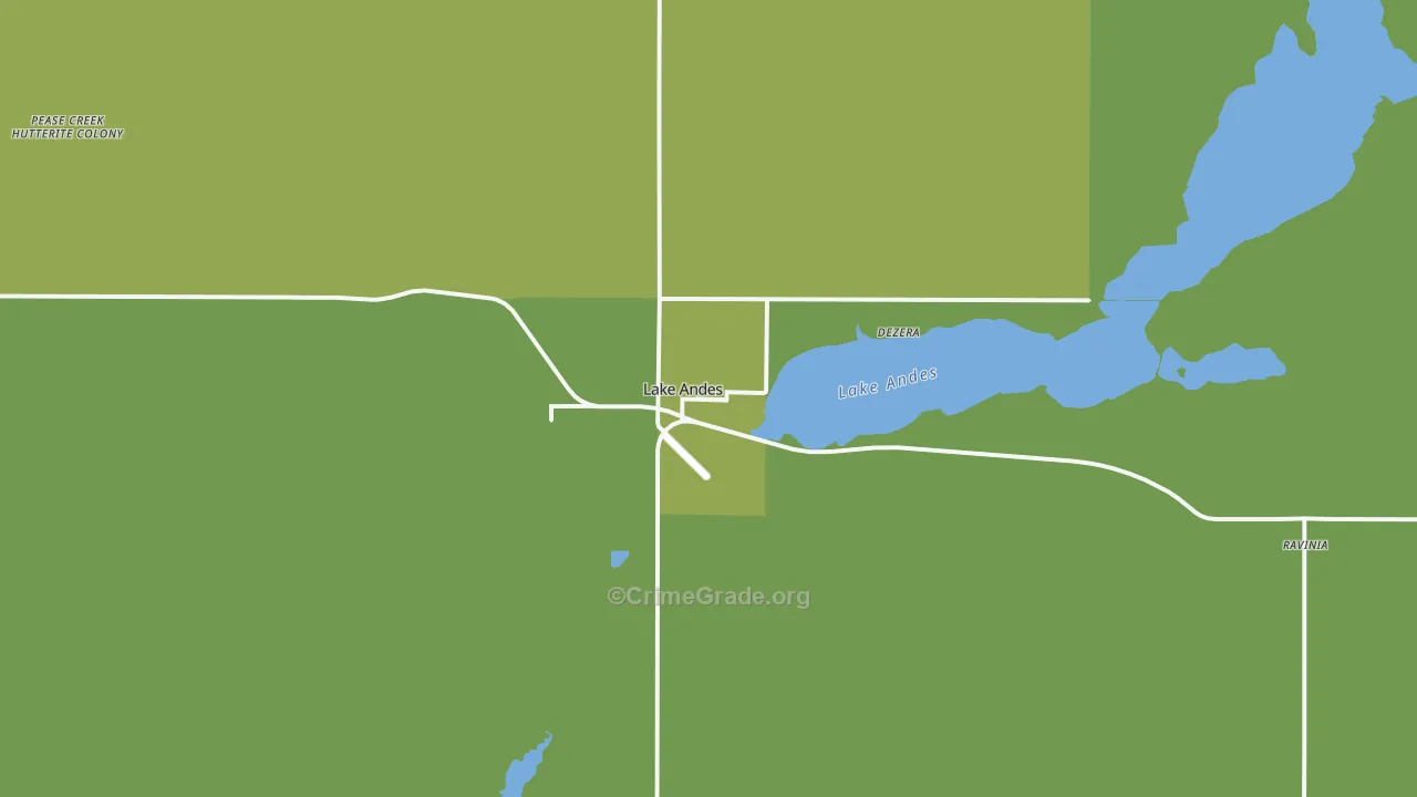 Lake Andes, SD Map of Drug-Related Crime Rates