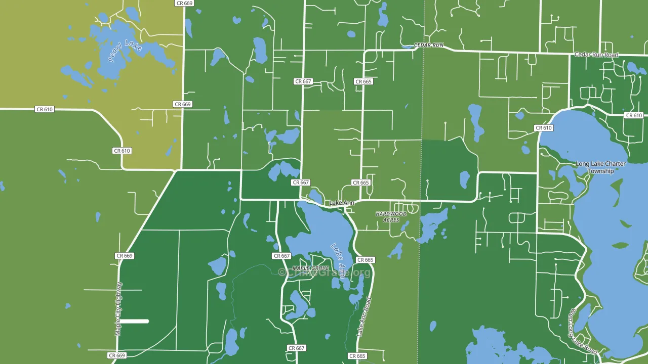 Lake Ann, MI Map of Drug-Related Crime Rates