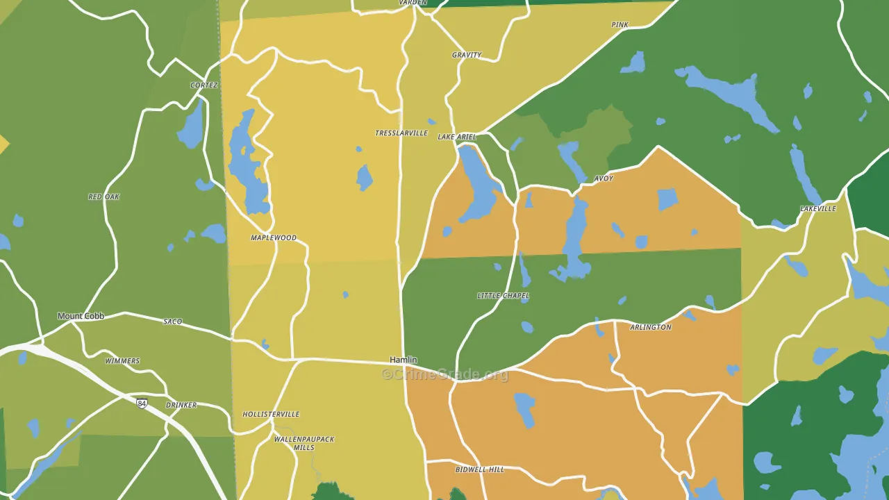 Lake Ariel, PA Map of Drug-Related Crime Rates
